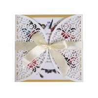 White Square Invitation Card New Wedding Invitation Modern Marriage Invitation Laser Cut
